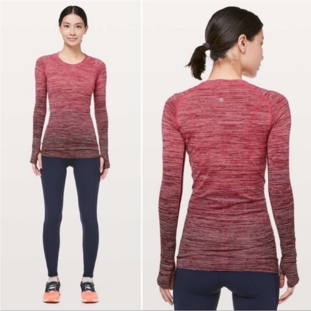 Lululemon Swiftly Tech Long Sleeve Red Ombré Size 4